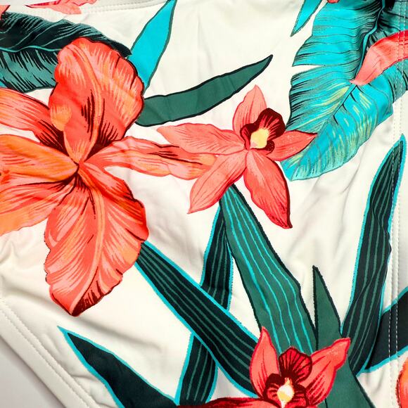 Coco Reef Island Flora Shirred High Waist Floral Bikini Bottoms Small Tropical - Picture 5 of 10